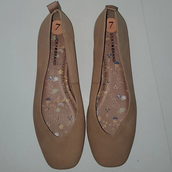 Lucky Brand Destrein2 Leather Ballet Flats Dusty Sand Women’s Size 7 - Picture 10 of 11